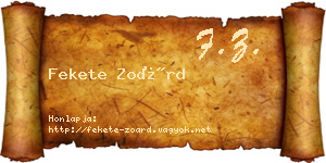 Fekete Zoárd névjegykártya