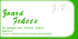 zoard fekete business card